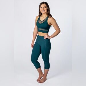 KIANVA SET - Contour Capri (XL) & Fierce Crop Top (L) - Dark Teal